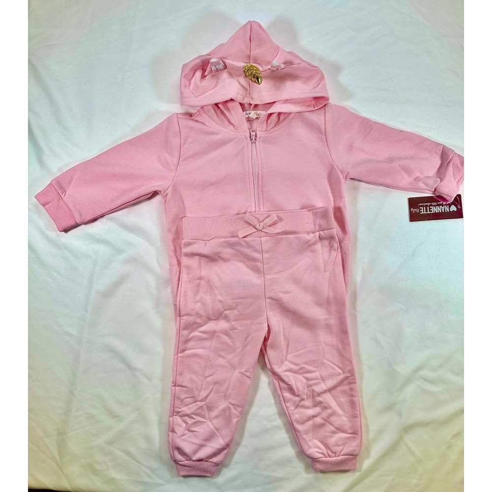 Nannette Baby -Girl's Unicorn Track Suit, 18 Months